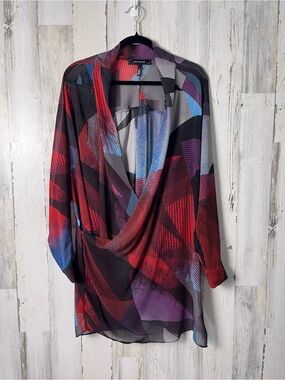 Robert Rodriguez Multicolor Abstract Stripe Blouse Large